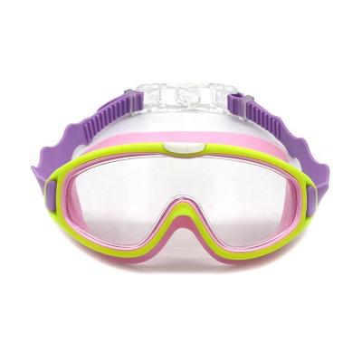 China EU standards pro-environmental kids swim goggles for kids ages 4 15, anti-fog and UV protection, clear wide vision for sale