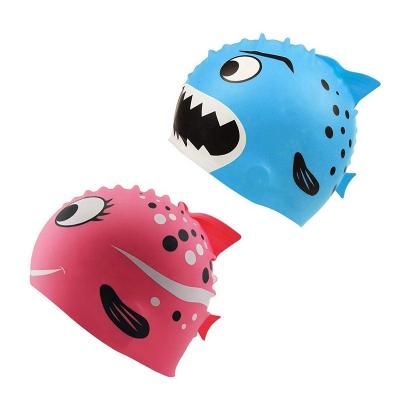 China Custom Logo Fish Swimming Caps For Kids Children's Swimming Pool Swim Cap Cute Cartoon Animals Swimming Cap for sale