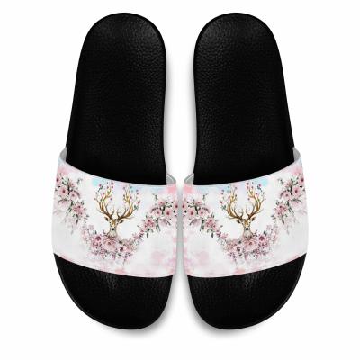 China ARCH SUPPORT trend PVC cartoon logo men and women outdoor non-slip flat beach summer slide custom made nude sandals for sale