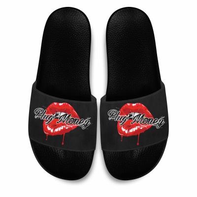 China Custom Made White Slide PVC Mens Logo Beach Flat Sandal Shoes Wholesale Flat Slipper Sandals for sale