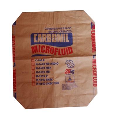 China Brown Security Kraft Paper Bag For Cement Sand Flour Powder Packing for sale