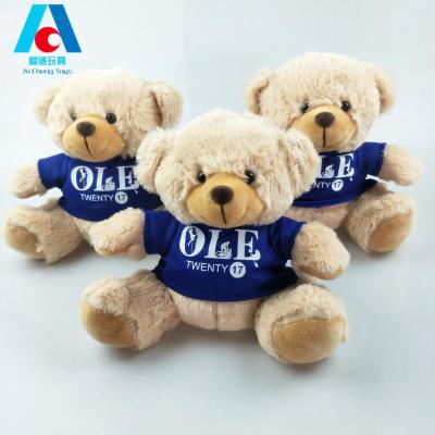 China Custom high quality plush maker 20cm stuffed teddy bear with T-shirt can print your own logo for sale