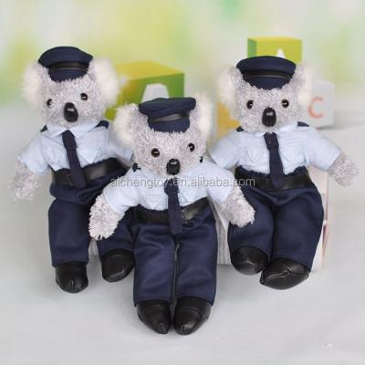 China 30cm Plush Stuffed Animal Koala Toy With Uniform Navy Policeman Koala Bear Toy for sale