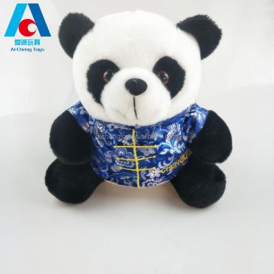 China Cute And Lovely Plush Panda Stuffed Animal Toy With Chinese Clothes for sale