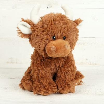 China Dongguan Plush Toy Factory Custom Plush Stuffed Cuddly Cow Toy Brown Color Cow Soft Toys For Toddlers for sale