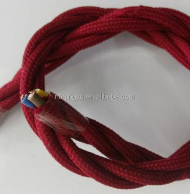 China Underground Decorative Cable Vintage Lamp Wire For Edison Bulb Dark Red Color Cable Textile Braided for sale