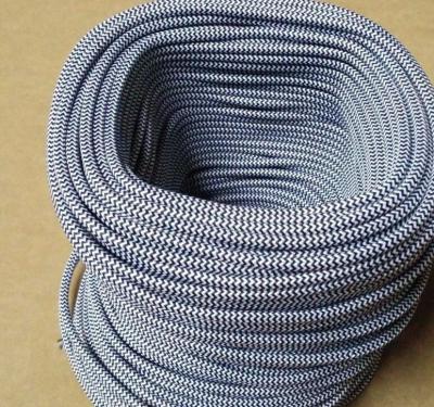 China Zig Zag Underground Black Cable Fabric Lamp Cable White Decorative Braided 2 or 3core 2 or 3core Cloth Covered Cable for sale