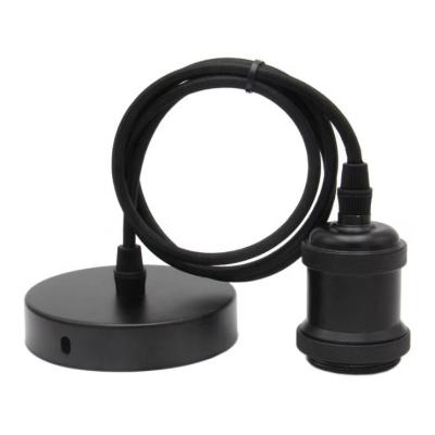 China Screw No Matte Switch Socket E26 E27 Lamp Holder With Ring And Cable For Pendant Light Lamp Rope Without Ceiling Plate for sale