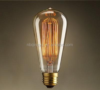 China Vintage ST64 Brass Tungsten Filament Light Bulb Squirrel Cage Type For Home Decor Light Bulb for sale