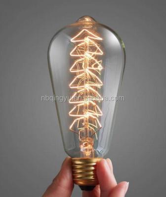 China Vintage Style Vintage Light Bulb ST64 Brass Spiral Brass Base For Decor Incandescent Light Bulb for sale