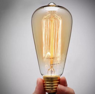 China Manufacture E26 E26 ST64 Vintage Carbon Light Chinese Brass Edison Bulb Decorative Filament Lamp for sale