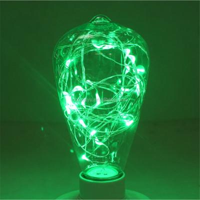 China Hotel Firely LED Copper Wire String Lights E27 Starry Base ST64 LED Bulb For Christmas Party Lamp Decor for sale