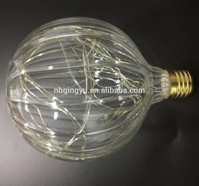 China Large LANDSCAPE G125 Pumpkin LED Copper Wire Fairy Lights Decorative Edison Filament Bulb for sale