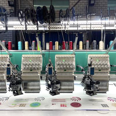 China Factory HongTian 12 head needle 20 flat+OLH 6 color sequin embroidery machine for sale