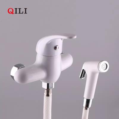 China Without Slide Bar Cheap ABS Plastic Bathroom Shower Faucet Shattaf Toilet Bidet Faucets Mixer for sale