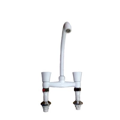 China Other Cheap Deck Mounted Double Handle Cold And Hot Water Mixing Plastic Faucet for sale