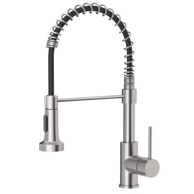 China Thermostatic Faucets SUS304 Single Lever Single Handle Pull Down Sprayer Spring Kitchen Sink Faucet for sale