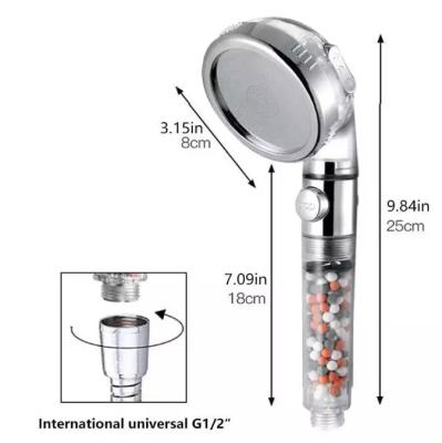 China Without Switch Magnetic Iron Filter Shower Head 3 Ways Spray Function Water Saving Increase Pressure Spa Handheld Rainfall Shower Head for sale