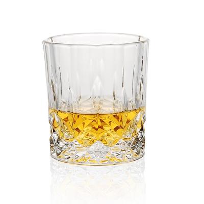 China 220ml Cheap Food Grade Safe Goods Customized Logo Round Top Glass Bottom Circle Whiskey Whiskey Mug for sale