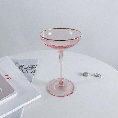 China New Lead Free Wine Glasses Classic/Postmodern Wedding Champagne Coupe Crystal Glass Party Romantic High Quality Wine Cup Gift Glass With Gold Rim for sale