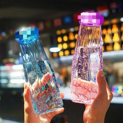 China Morden luxury hot sale protable diamond amazon glass water bottle for sale