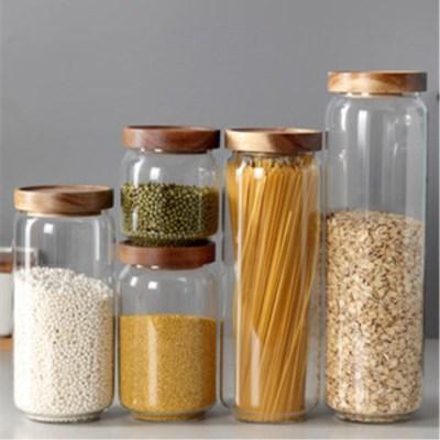 China Viable Wholesale Transparent Mason Candy Nut Spices Glass Container Jars for sale