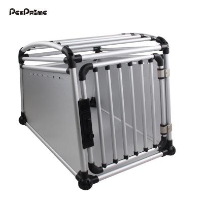 China Petprime Petprime Pet Carrier Dog Kennel Dog Crate Dog Crate Viable Aluminum Transport Crate Premium Pet Car Transport Box for sale