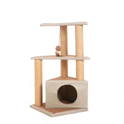 China Modern Luxury Viable Cat Tree Furniture With Condo Petprime Large Cat Tree Scratching Post Cat Climbing Tower for sale