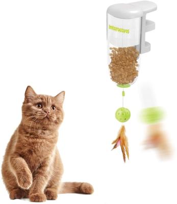 China Petprime viable Cat Feather Ball Treat Toy interactive Cat Food Dispenser Toy for sale