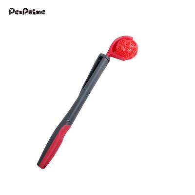 China PetPrime Viable Dog Sports Ball Thrower with Telescoping Handle Dog Ball Thrower Dog Strain Toy for Outdoor with TRP Squeaky Ball for sale