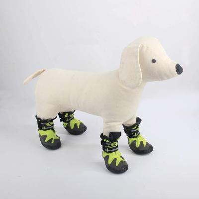 China Dogs Fashion Reflective Anti Slip Dog Pet Rubber Boots Winter Waterproof for sale