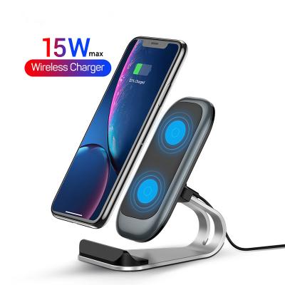 China 2021 New Design Factory Price Mobile Phone Charger Desktop Anti-skid Wireless Fast Charger Stand Wireless Charger Stand for sale