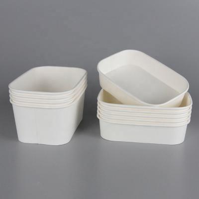 China 2021 New Arrivals Disposable 500ml 750ml 1000ml 1300ml Take Out Craft Paper Bowls Square Shape Bowls For Food And Salad Rice for sale