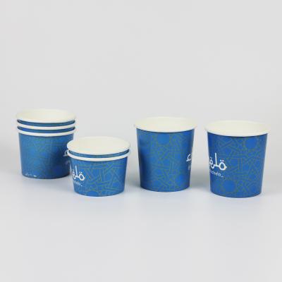 China Disposable Biodegradable PLA Coated Paper Bowl Soup Hot Paper Cups With Paper Lids for sale