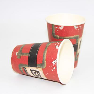 China Disposable Logo Printed Single Wall Paper Cups For Hot Coffee for sale