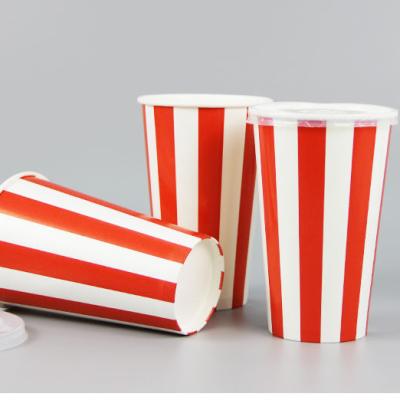 China Disposable Take Away Double Cold PE / Glass Drink Paper Cups With Lids China Industry for sale