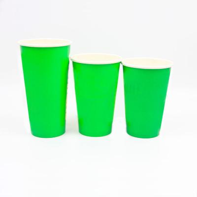 China Biodegradable High Quality Double Side PE Coated Paper Cups For Cold Drink With Lids for sale