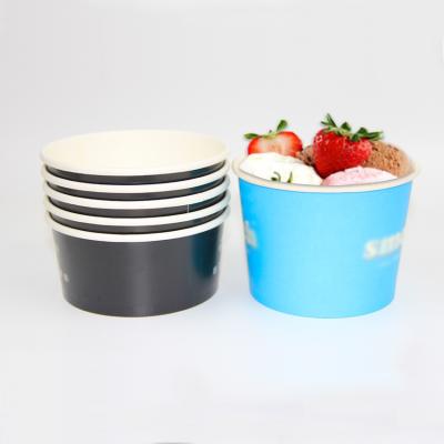 China Custom Printed Disposable Ice Cream Bowl Ice Cream Disposable Paper Cups With Lids for sale