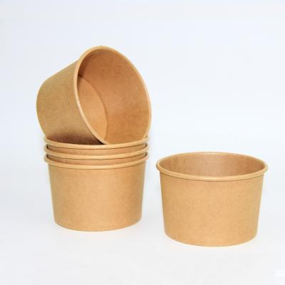 China Disposable Ice Cream Cups Paper Packaging Disposable Paper Container For Frozen Ice Cream Roll With Matching Lids for sale