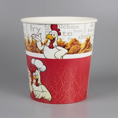 China Large Capacity 180oz Disposable Food Wrapping Paper Fried Chicken Buckets With Lid for sale