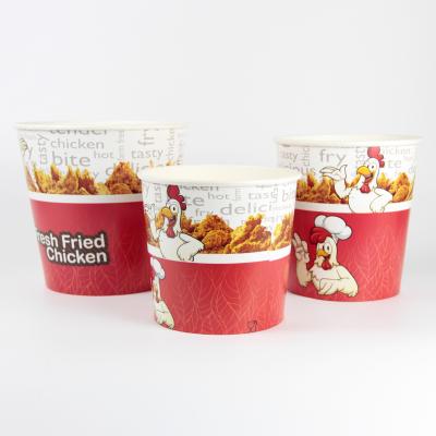 China Disposable Fried Chicken Paper Bucket Fast Food Restaurant Disposable Packaging Bucket for sale