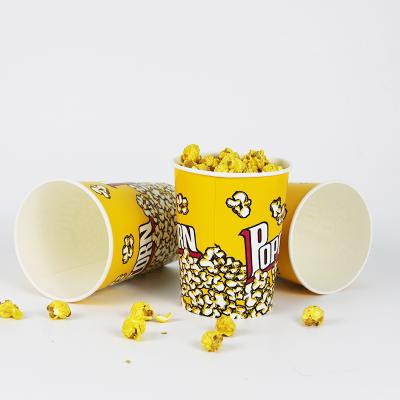 China Various Sizes Disposable Food Grade Disposable Paper Popcorn Buckets for sale