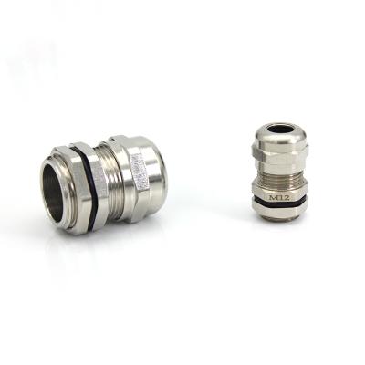 China Nickel IP68 M12 Waterproof Brass Metal Waterproof Cable Glands 12mm for sale