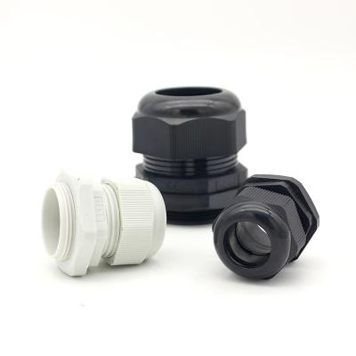 China Black PA66 M25 IP68 Waterproof Nylon Cable Glands With Lock Nut Heat Resistance Wire Accessories Factory Price PAGE Size Rope Grips for sale