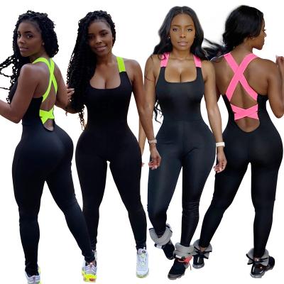 China Fashion Breathable Casual Sports Sexy Stacked Overalls Work Out Suit For Women for sale