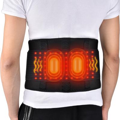 China Waist Compress Adjustable Warm Lumbosacral Lumbar Massager Infrared Heating EMS Waist Massager Belt for sale