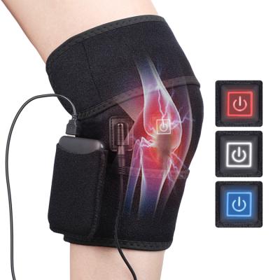 China Foot Heated Knee Pads Heating Adjustable Knee Massager Knee Hyperthermia Wraps With 5000mAh Power Bank for sale