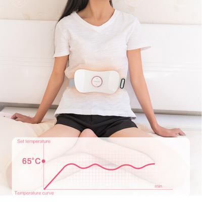 China Infrared Menstrual Pain Relief Pad Vibrating Waist EMS Heating Massager Lumbar Hot Palace For Women for sale