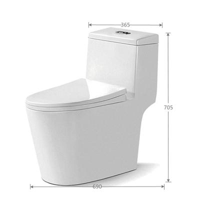 China Double-flow Single Model Siphonic Two Holes Flush Chaozhou City Standard Size Ceramics Sanitary Ware Bathroom WC One Piece Toilet for sale