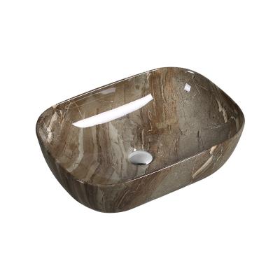 China Easy Clean/Anti-scratch/Stain Free/High temp.resistant Bathrooms Sink Basin Handmade Colored Stone Basin Rectangle Wash Basin Vanity for sale